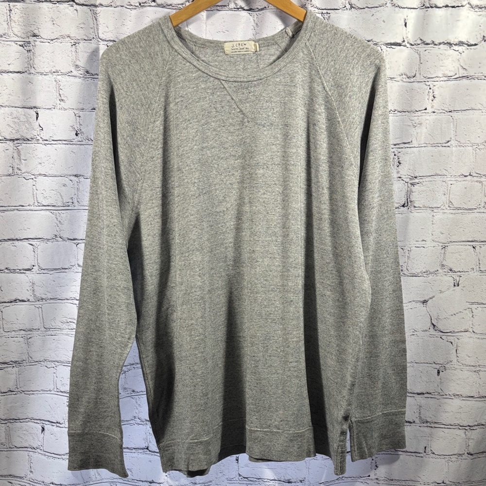 J. Crew Men's Heather Gray Crewneck Sweater - Picture 2 of 6